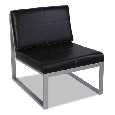 Black & Silver Leather Guest Chair